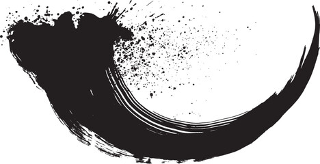 墨素材　手書きの毛筆イラスト