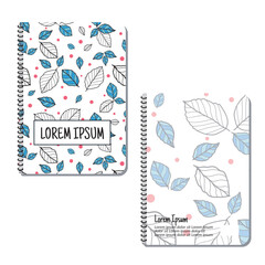 Cover page templates. Flowers and leaves pattern layouts. Applicable for notebooks and journals, planners, brochures, books, catalogs etc. Repeat patterns and masks used, able to resize.