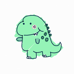 illustration of cute dinosaurs colorful