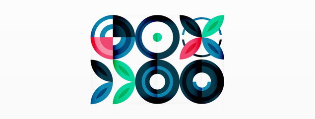 Fototapeta premium Colorful circles abstract background. Hi-tech design for wallpaper, banner, background, landing page, wall art, invitation, prints, posters