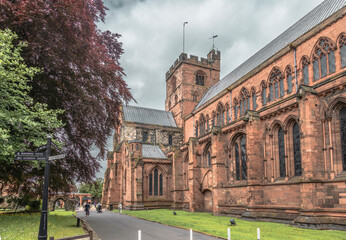 The view of the Carlisle Cathedral in overcast days