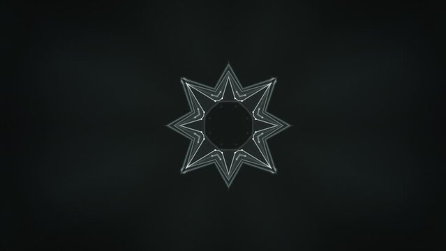 Fractal Star Bust Pattern, White Light, Expanding Kaleidoscope Loop, Background Visual 