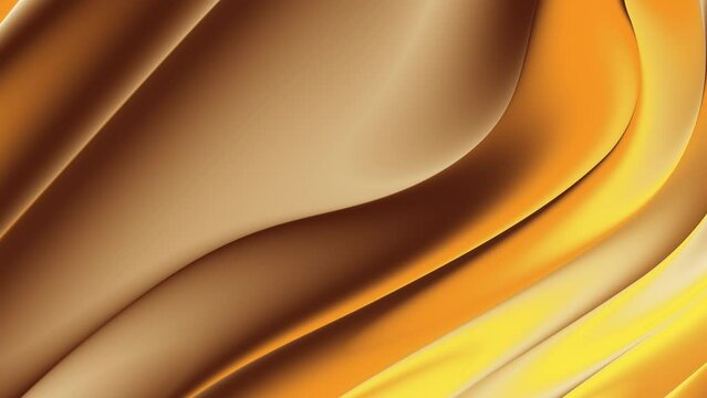 Gold gradient waves abstract motion background. Seamless loop
