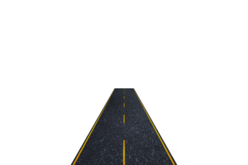 Digital png illustration of street with yellow lines on transparent background