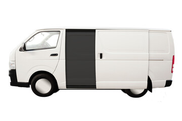 Digital png illustration of white van on transparent background