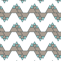 Fototapeta premium Digital png illustration of mountains pattern on transparent background