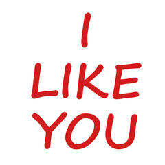 Digital png illustration of i like you text on transparent background