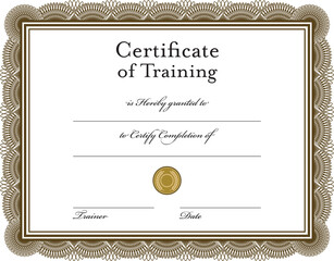 Digital png illustration of certificate of training text on transparent background