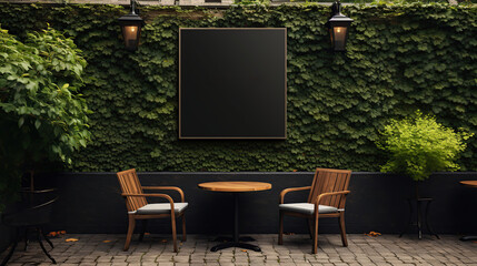 Mockup outdoor wall store shop sign