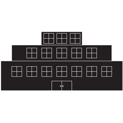 Digital png illustration of black school building on transparent background