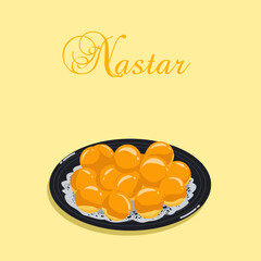 Vector illustration of pineapple cake or nastar cake with pineapple jam in it