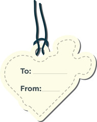 Digital png illustration of beige gift label on transparent background