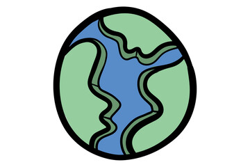 Digital png illustration of hand drawn globe on transparent background