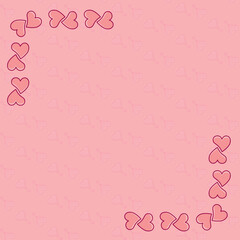 Digital png illustration of pink card with hearts on transparent background