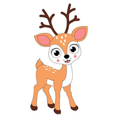 cute deer animal cartoon illustration