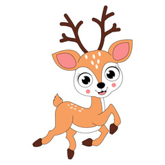 cute deer animal cartoon illustration