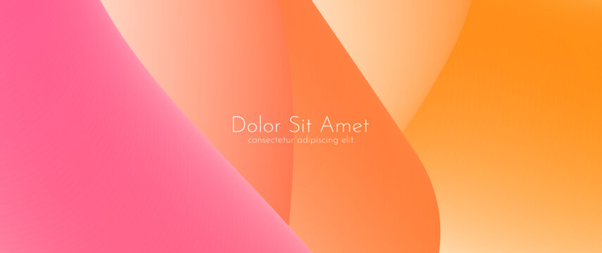 Abstract soft multicolored 3d shapes with place for text. Vector background for placards, advertising, banners, flyers and presentations. "Dolor Sit Amet" is a placeholder text.