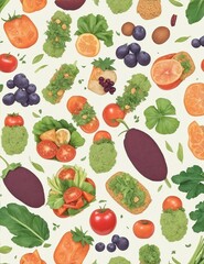 Vegetable seamless pattern