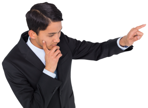 Digital png photo of biracial man on transparent background