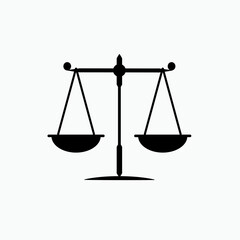 Scale of Justice Icon. Lawyer, Advocate Symbol.     