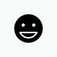 Smile Emoticon. Happy Symbol - Vector Logo Template.
