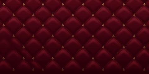 Deep burgundy seamless pattern. Can be used for premium royal party. Luxury template with vintage leather texture wallpaper. Background for invitation, Generative AI