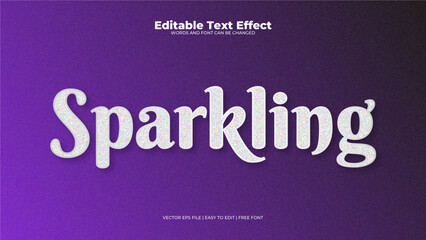 Sparkling purple editable text effect
