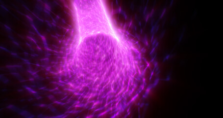 Abstract blurred purple glowing energy tunnel background