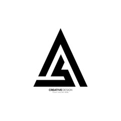 Letter As triangle unique shape modern abstract monogram logo. A logo. S logo