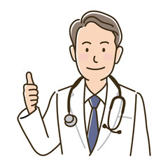 いいねする白衣のドクター