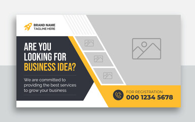 Business youtube thumbnail and web banner template