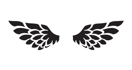 Silhouette Angel Wings Vector