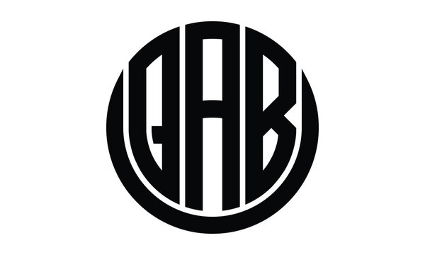 QBA shield in circle logo design vector template. lettermrk, wordmark, monogram symbol on white background.	