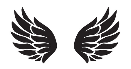 Silhouette Angel Wings Vector