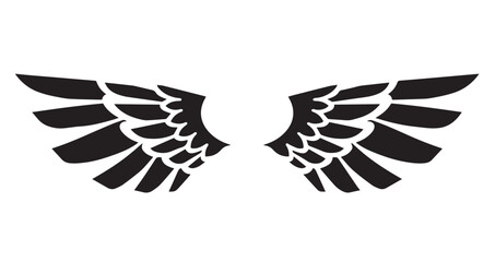 Silhouette Angel Wings Vector