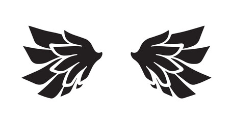 Silhouette Angel Wings Vector