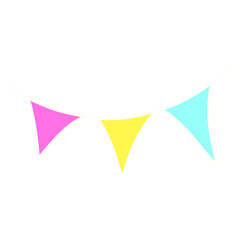 set of colorful ribbons decoration flags