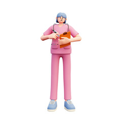 female doctor writing medical report