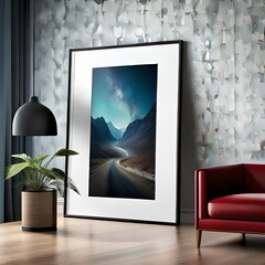 beautiful wall frame generative by AI technology