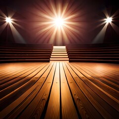 wooden floor of theather generative by AI technology