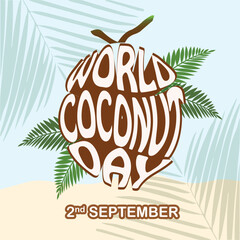 Vector illustration of world coconut day.