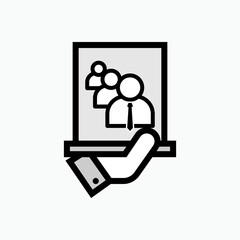 About Icon. Info, Communication Symbol  - Vector.