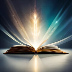 open book with glowing lights Generator by using AI Technology