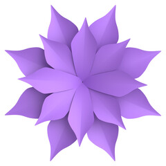 Paper flower. 3D flower. 3D illustration.