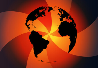 El planeta Tierra desintegrándose por el calentamiento global y desprendiendo calor abrasador © Montsilus