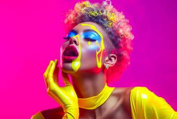 portrait woman in fashionable look.generative ai images