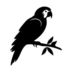 Ara line icon. Macaw, bird, cage, cockatoo, pirate, beak, jungle, fly, wings, feathers. Black vector icons on a white background for Business