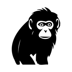 Chimpanzee line icon. Monkey, macaque, zoo, banana, animal, gorilla, circus, jungle. Black vector icons on a white background for Business