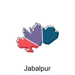 Map Of Jabalpur City Modern Simple Geometric, illustration vector design template