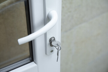 Plastic pvc door at the home.